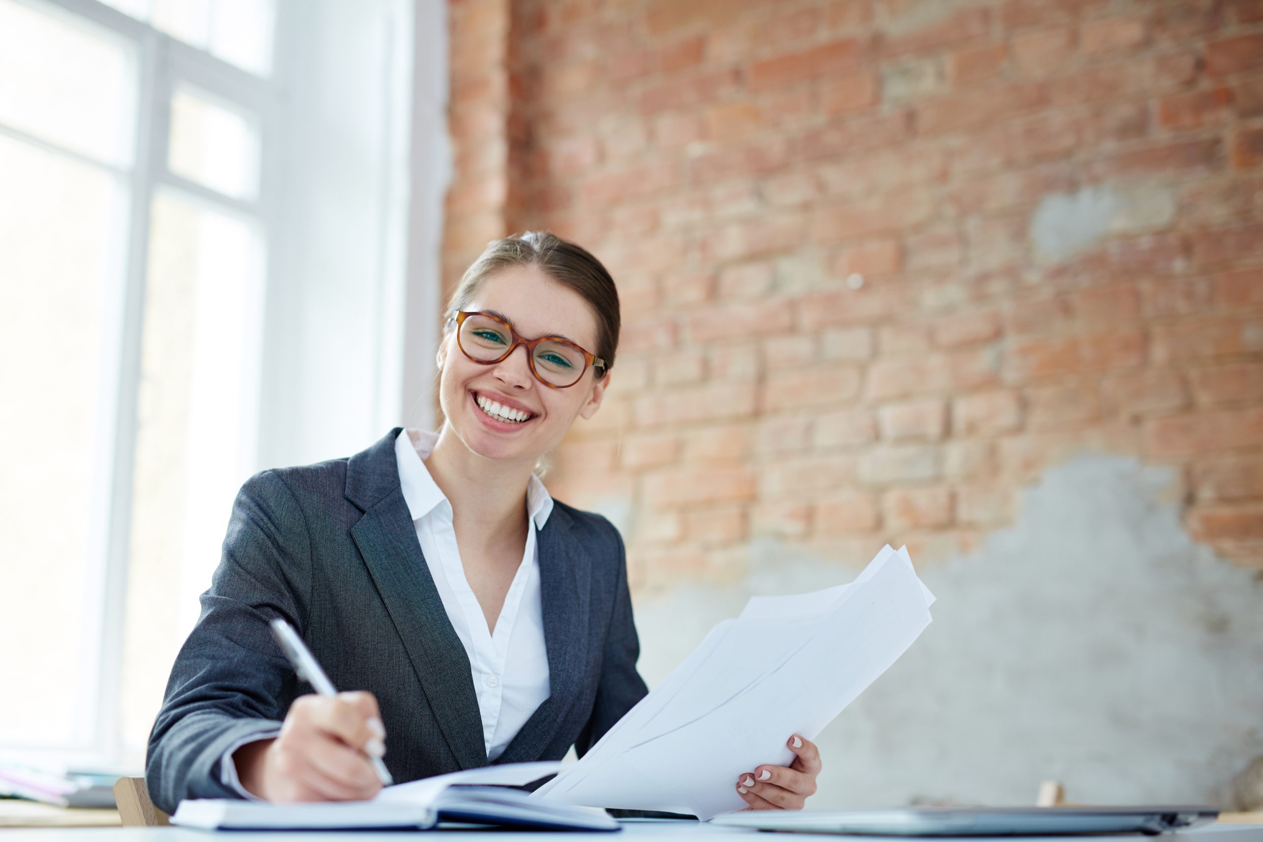 Smiling bookkeeper in office